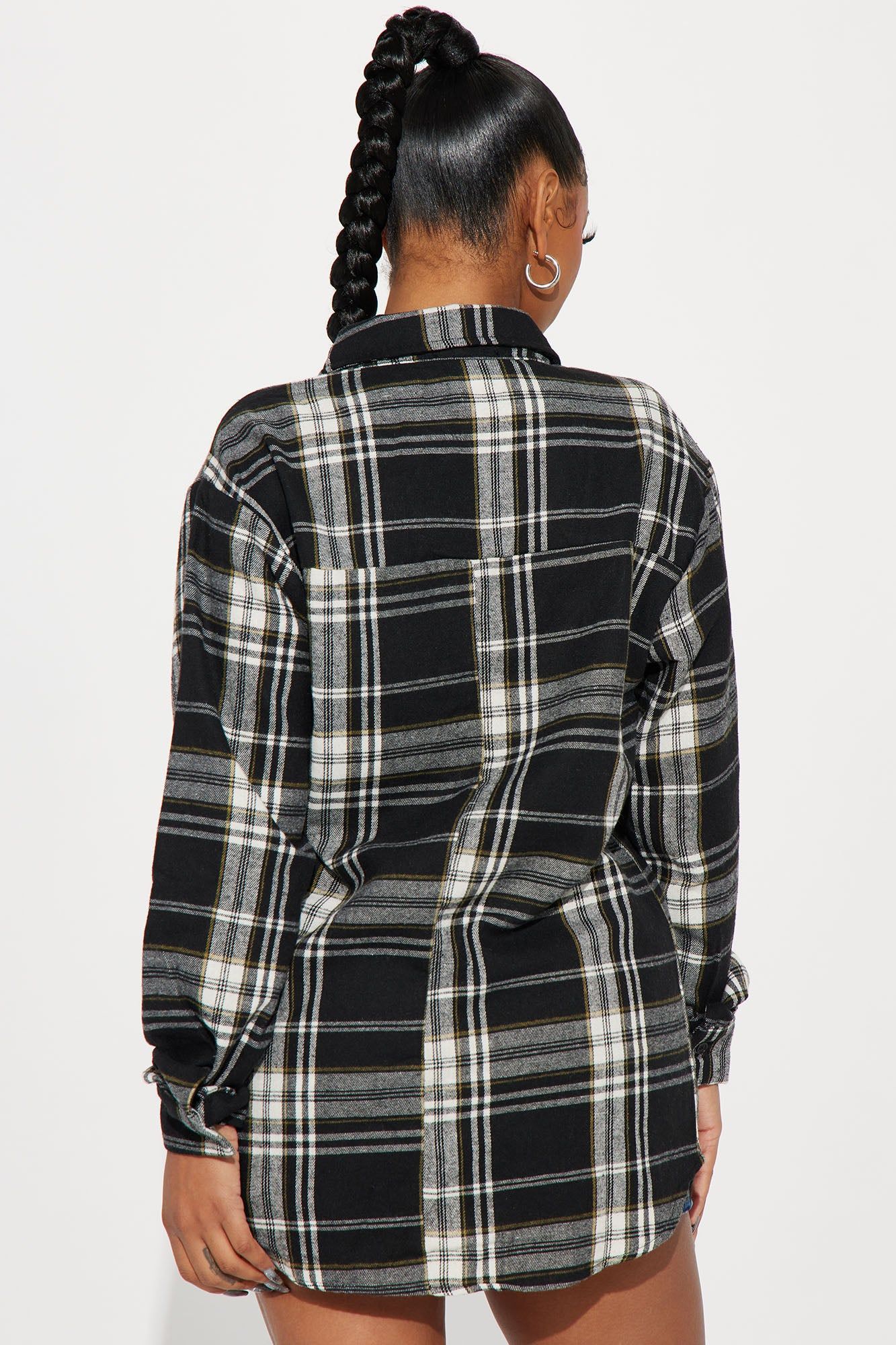 Casual Nights Oversized Plaid Shirt - Black/combo sold by Fashion Nova product image thumbnail 3