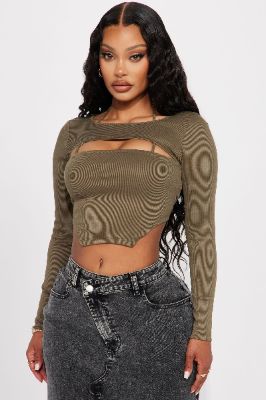 Jordan Cut Out Top - Olive sold by Fashion Nova