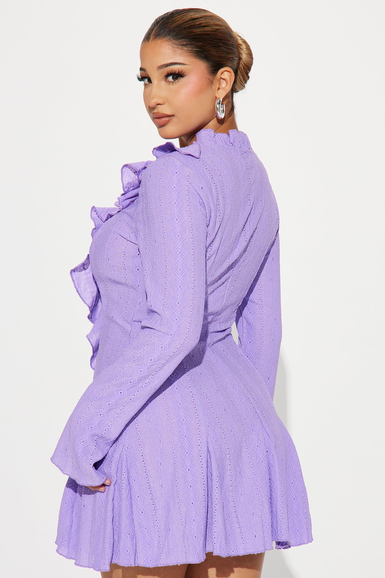 Madelyn Ruffle Mini Dress - Purple sold by Fashion Nova product image thumbnail 3