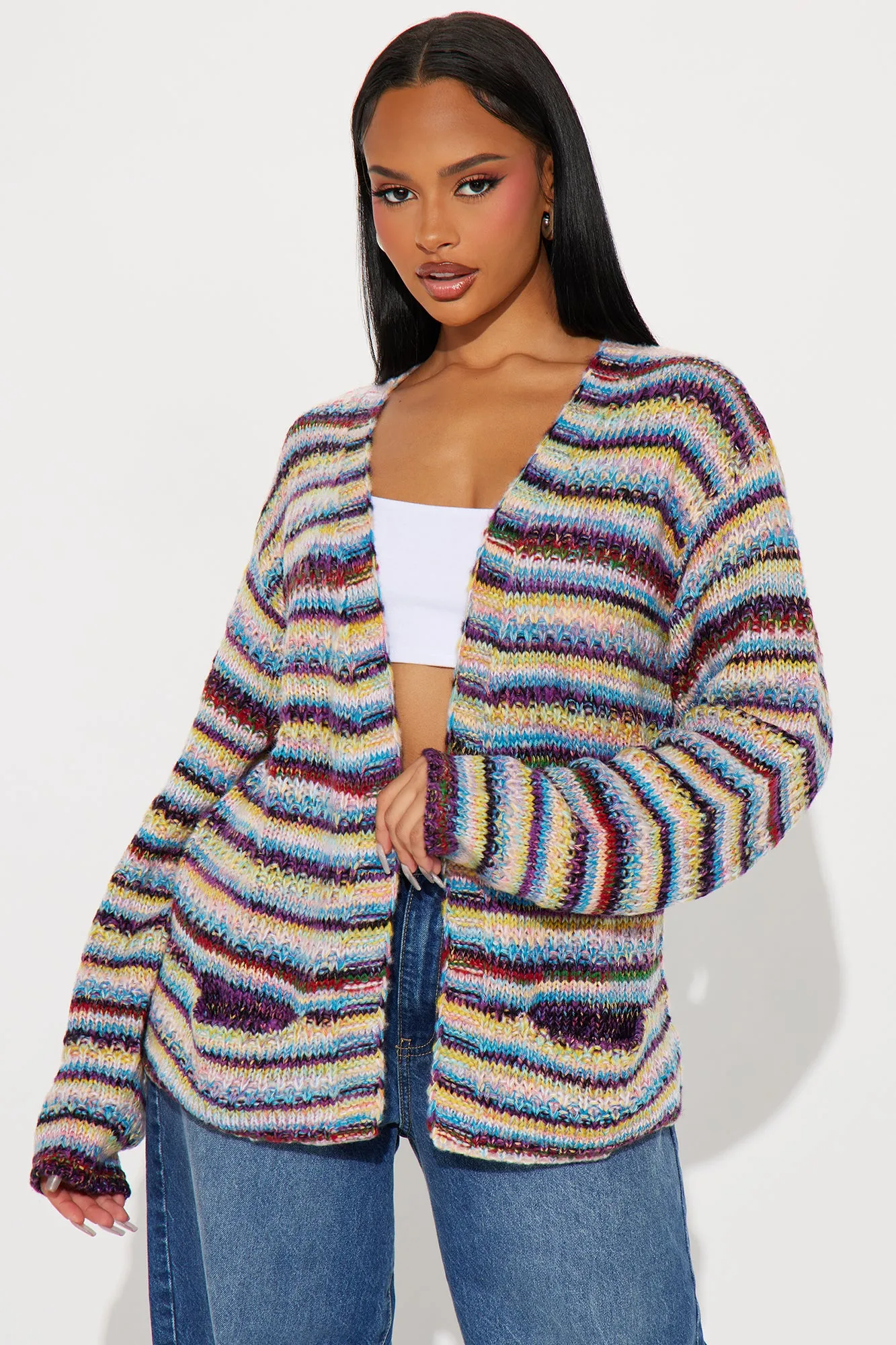 Meet Me There Striped Cardigan - Multi Color sold by Fashion Nova