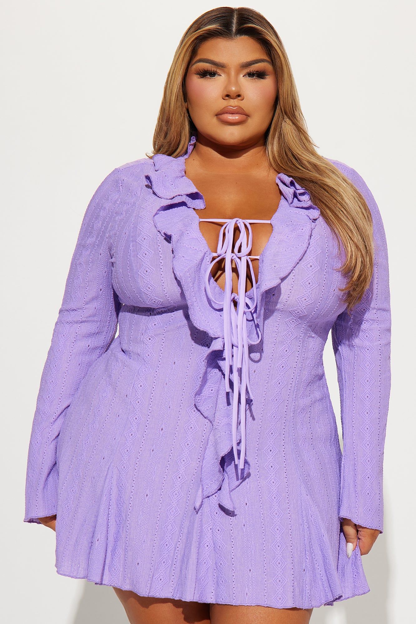 Madelyn Ruffle Mini Dress - Purple sold by Fashion Nova product image thumbnail 5