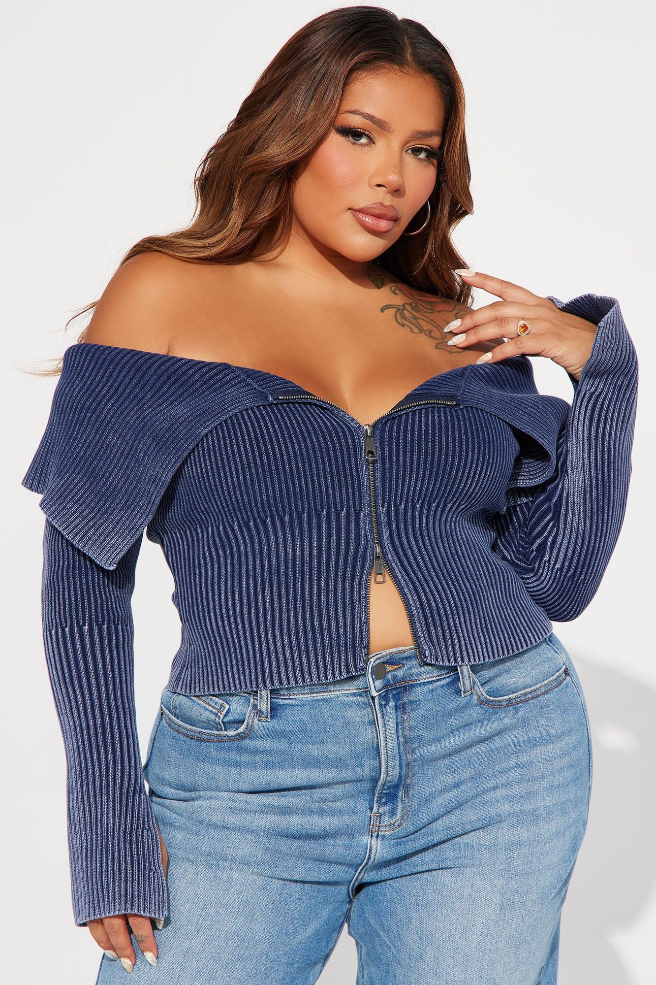 Keep Them Coming Washed Cardigan - Navy sold by Fashion Nova product image thumbnail 4