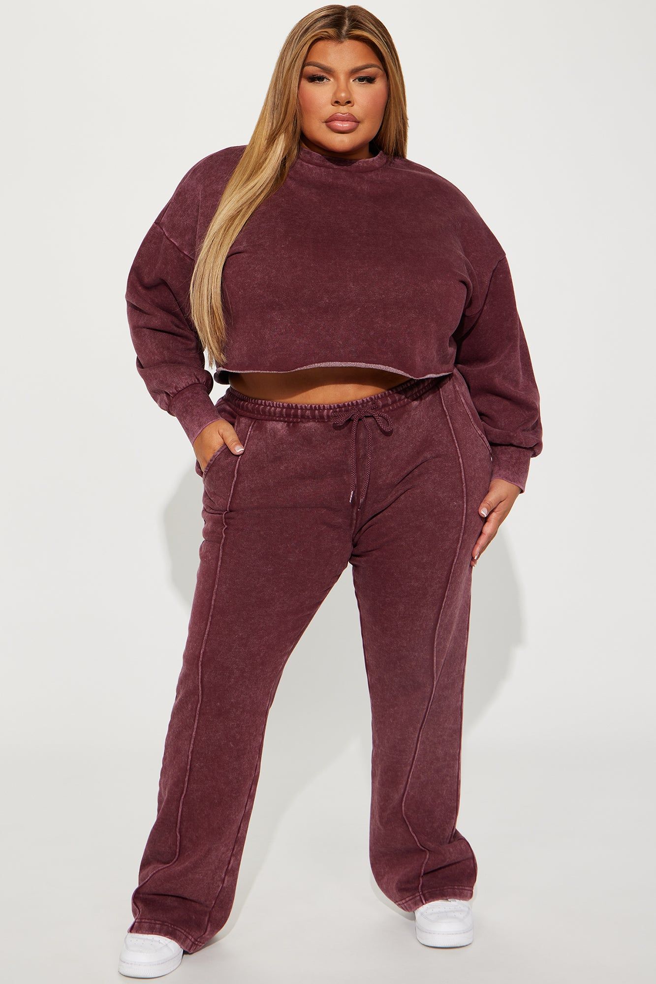 Chill Out Lounge Sweatshirt - Burgundy sold by Fashion Nova product image thumbnail 5