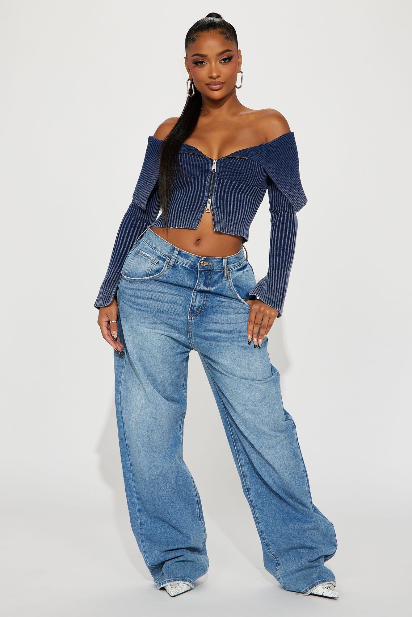 Keep Them Coming Washed Cardigan - Navy sold by Fashion Nova product image thumbnail 2