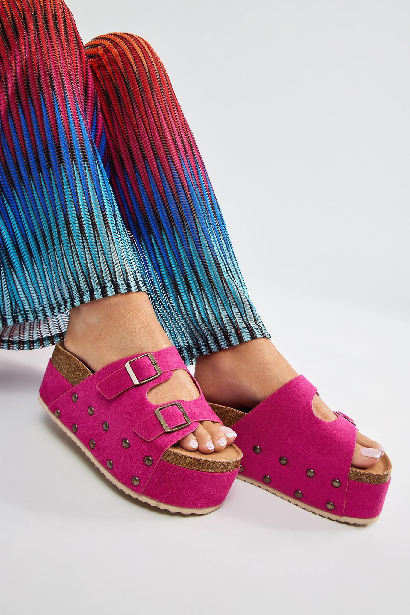 Aryanna Platform Slides - Pink sold by Fashion Nova