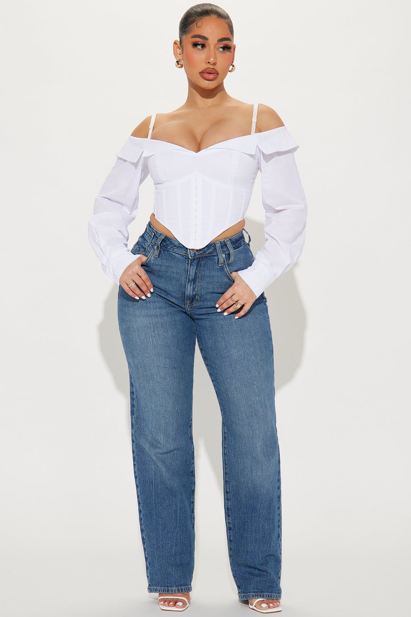 Meredith Poplin Corset Top - White sold by Fashion Nova product image thumbnail 2