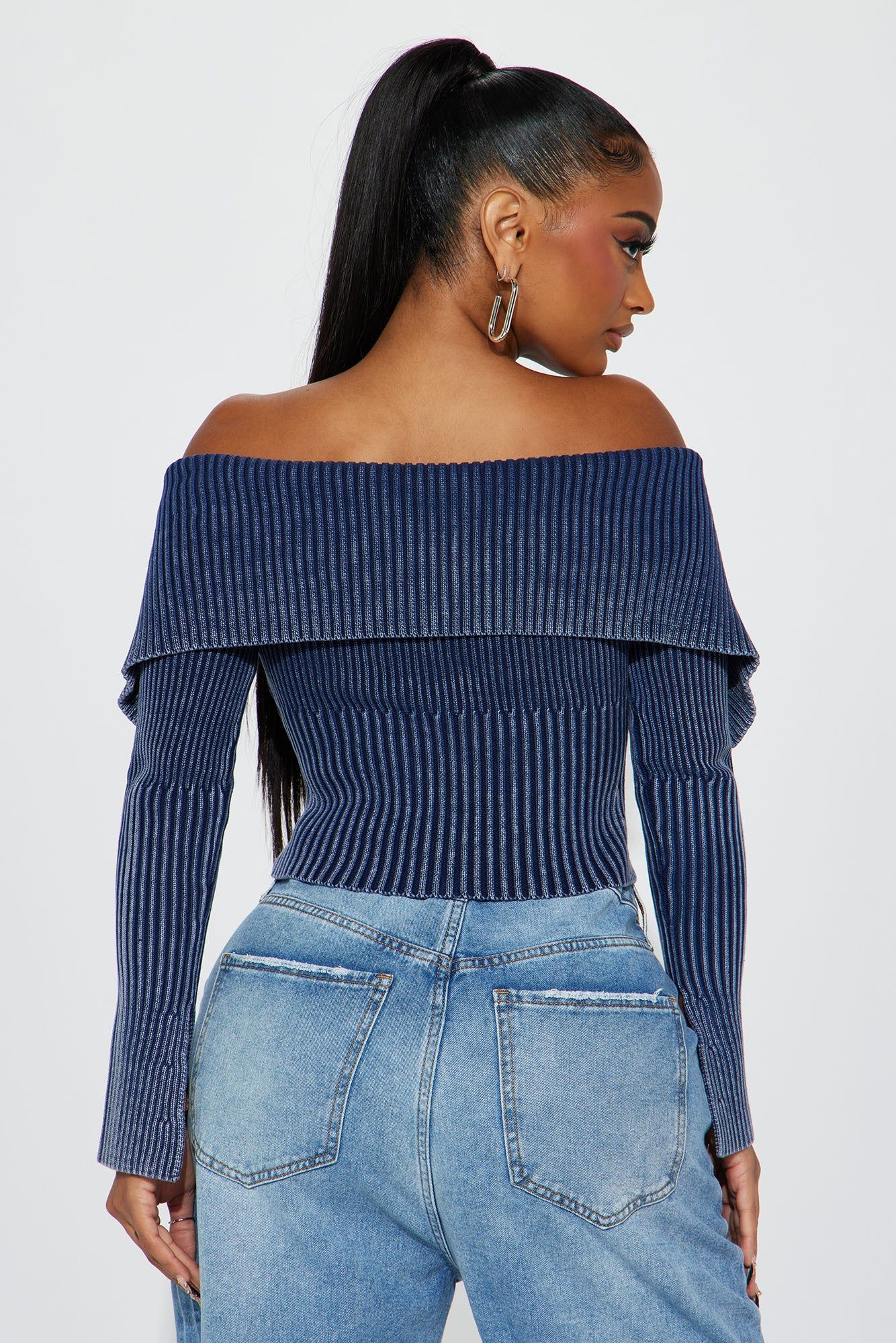 Keep Them Coming Washed Cardigan - Navy sold by Fashion Nova product image thumbnail 3