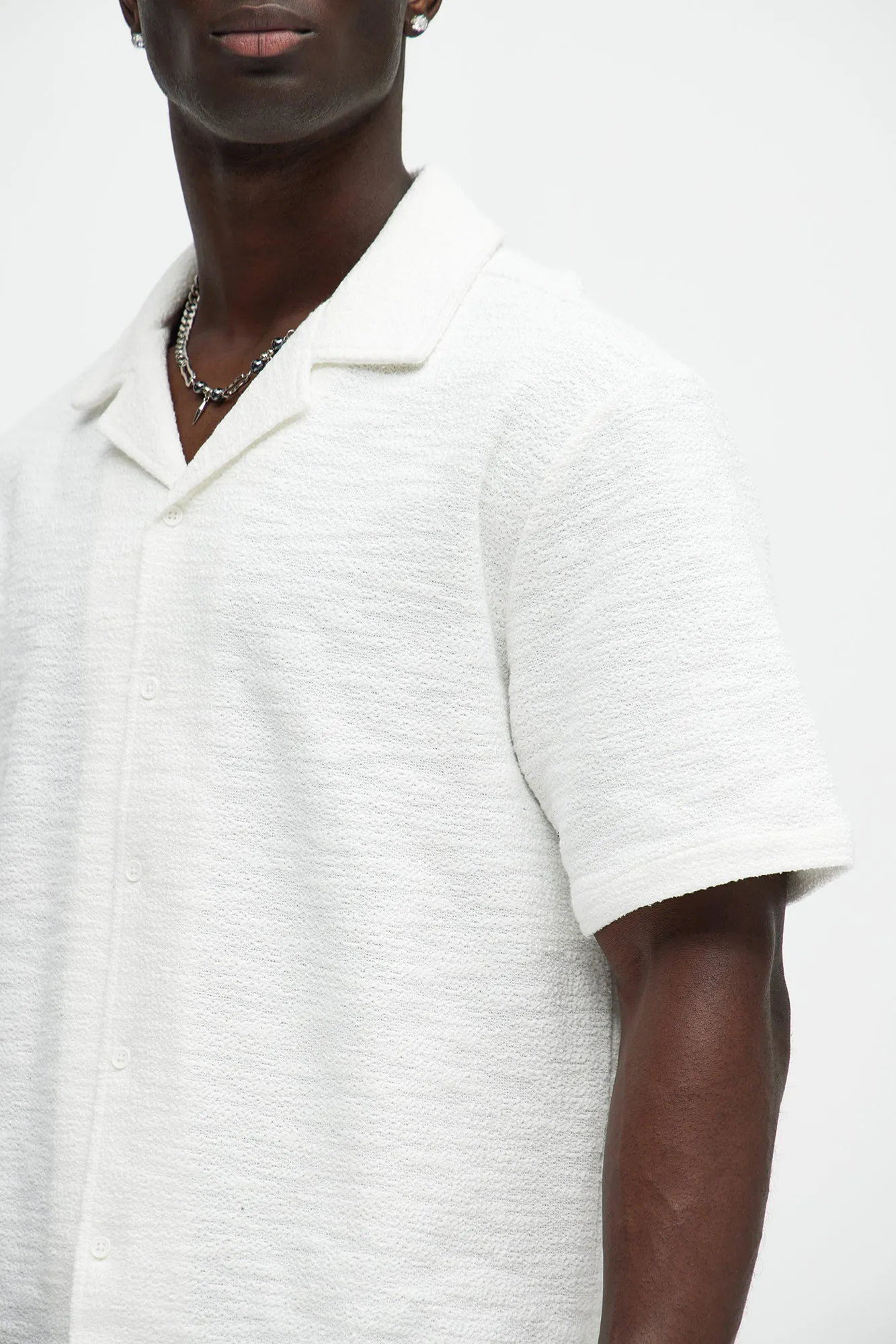 Blaine Textured Knit Shirt - White sold by Fashion Nova product image thumbnail 3