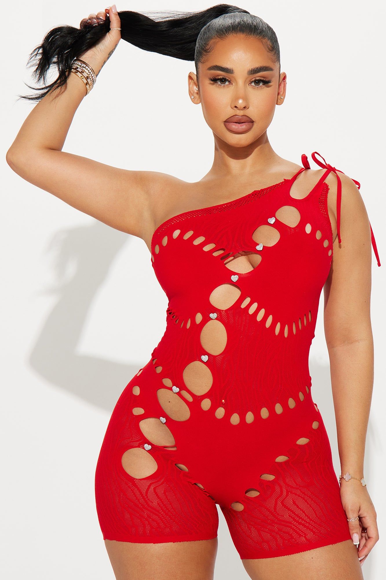 Party It Up Seamless Romper - Red sold by Fashion Nova product image thumbnail 2
