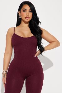 Off The Grind Seamless Jumpsuit - Wine sold by Fashion Nova