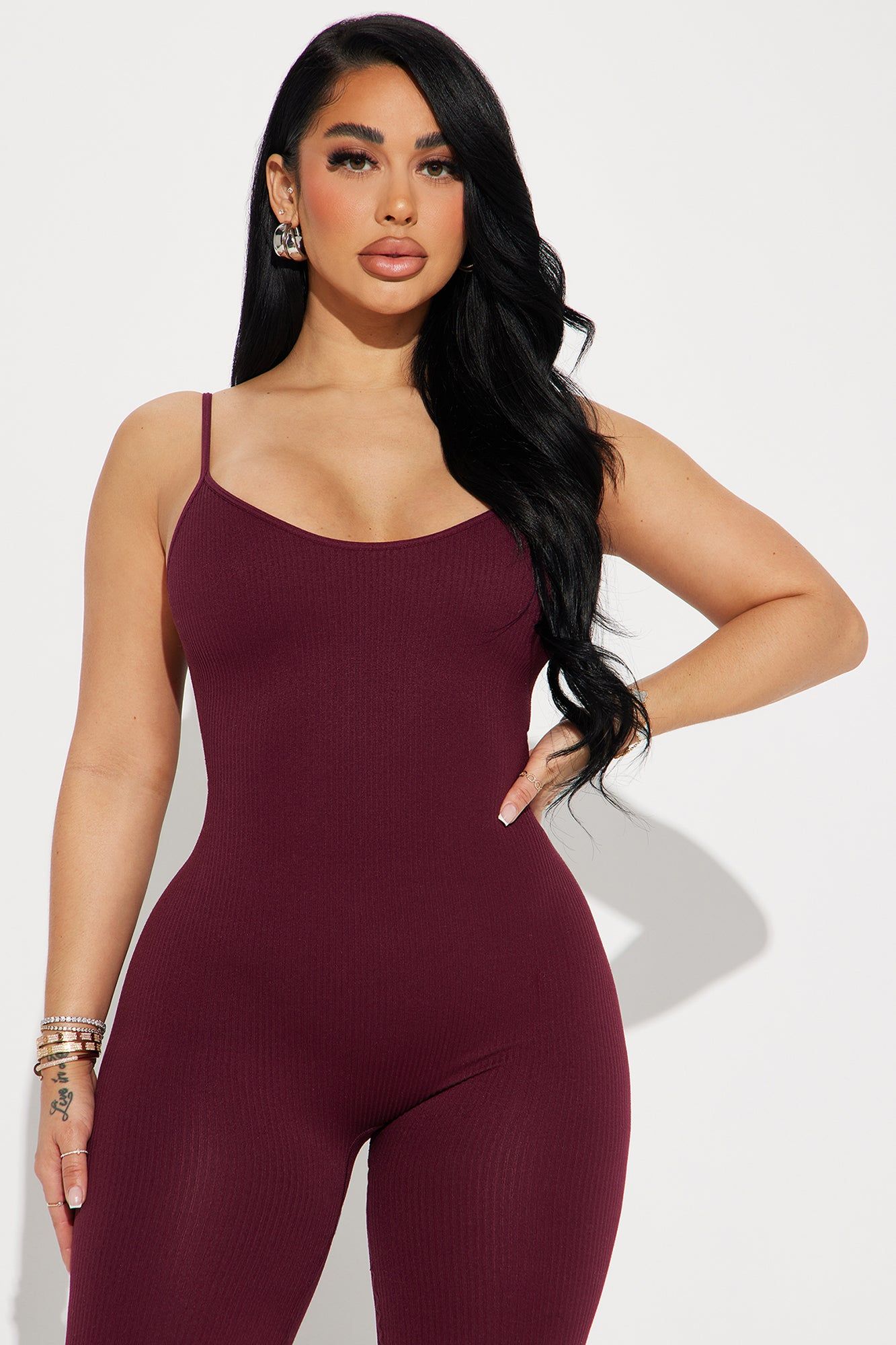 Off The Grind Seamless Jumpsuit - Wine sold by Fashion Nova product image thumbnail 2