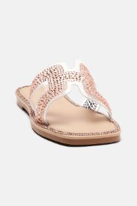 Won't Get Me Down Flat Sandals - Rose Gold sold by Fashion Nova