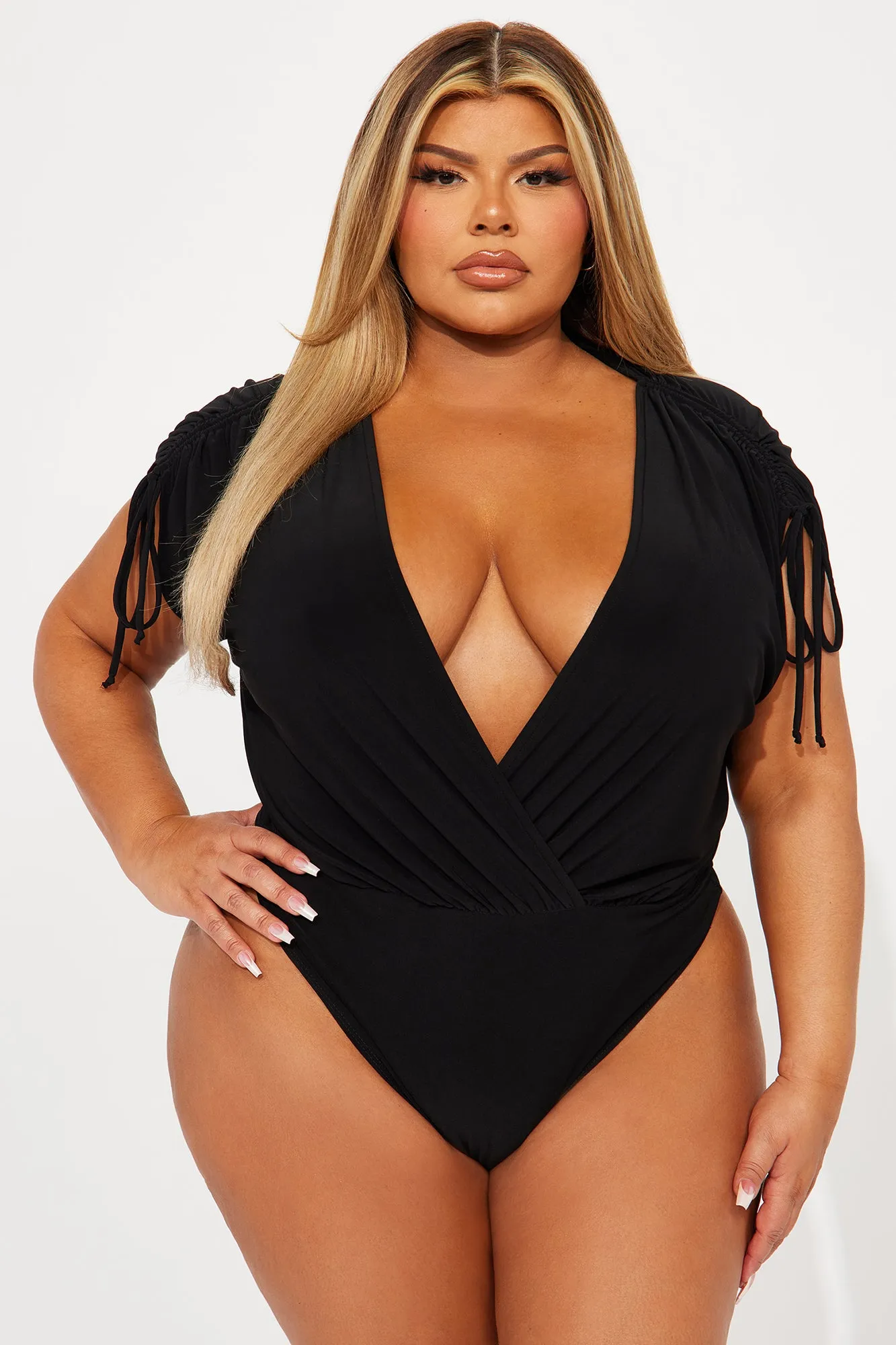 Kathryn Deep V-Neck Bodysuit - Black sold by Fashion Nova product image thumbnail 5