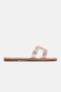 Won't Get Me Down Flat Sandals - Rose Gold sold by Fashion Nova