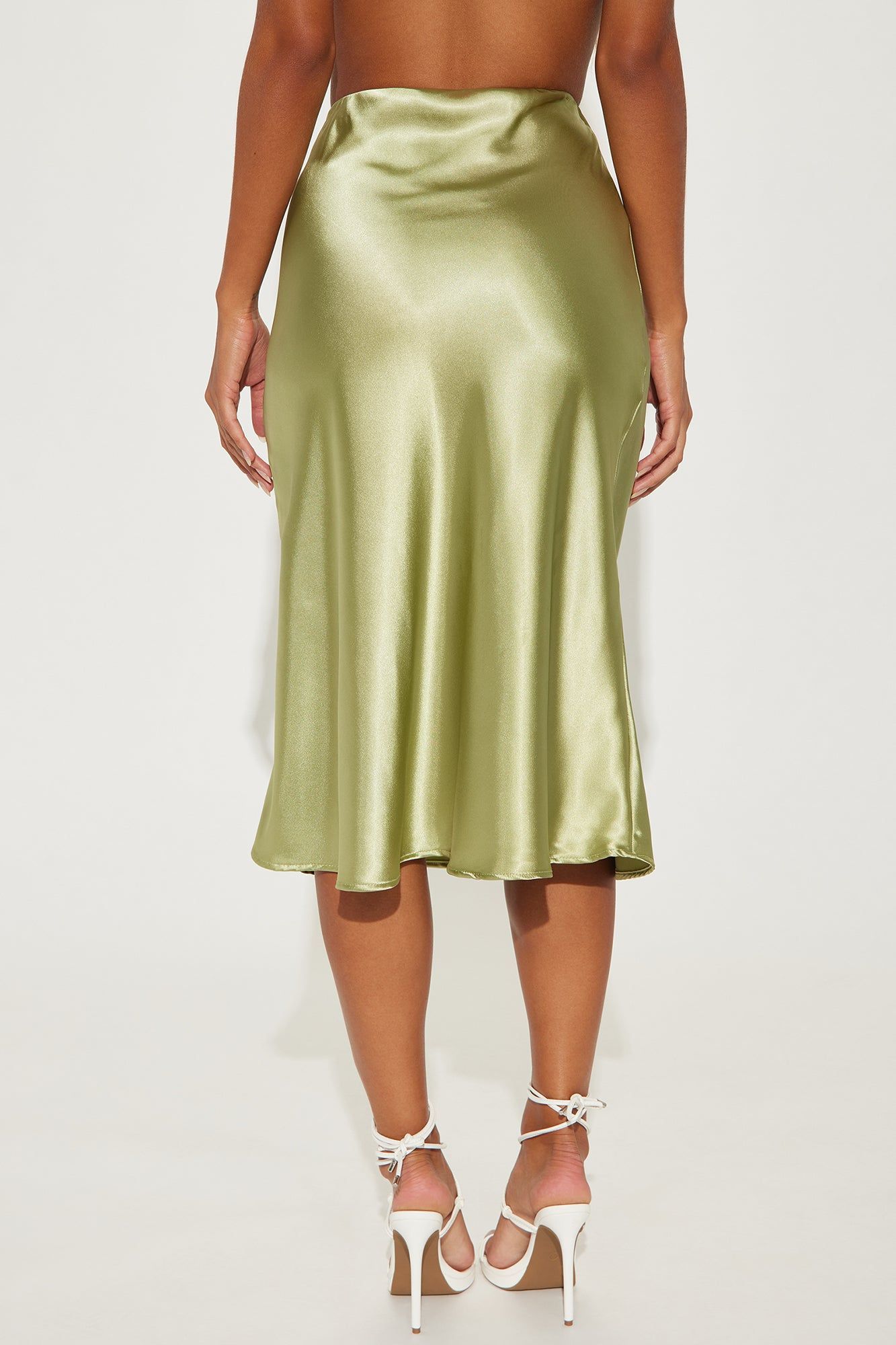 Finer Things Satin Midi Skirt - Sage sold by Fashion Nova product image thumbnail 3