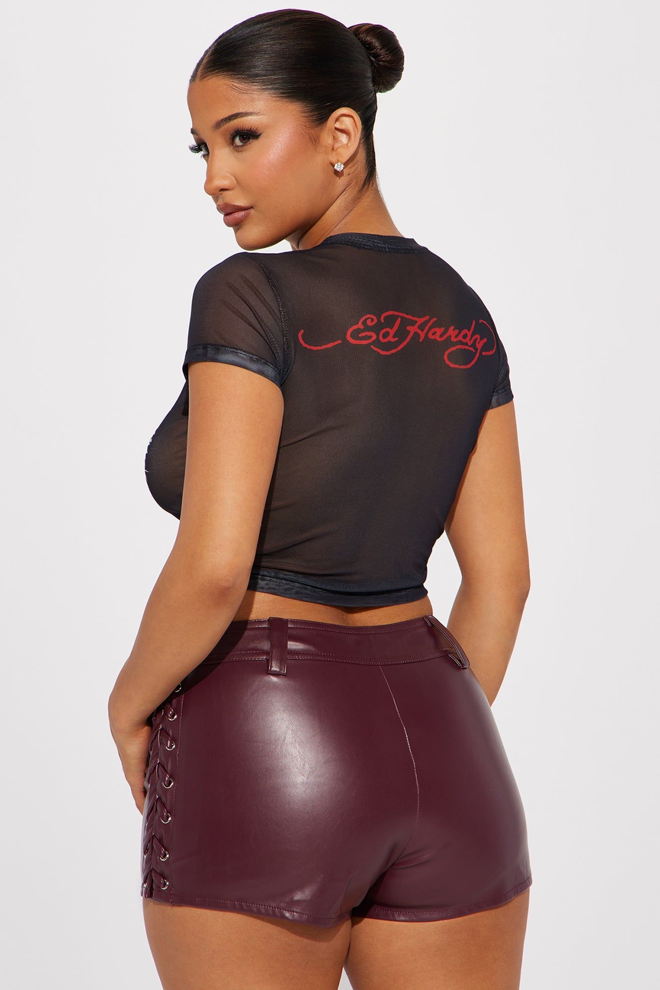 Ed Hardy Tiger Head Mesh Fitted Tee - Black sold by Fashion Nova product image thumbnail 3