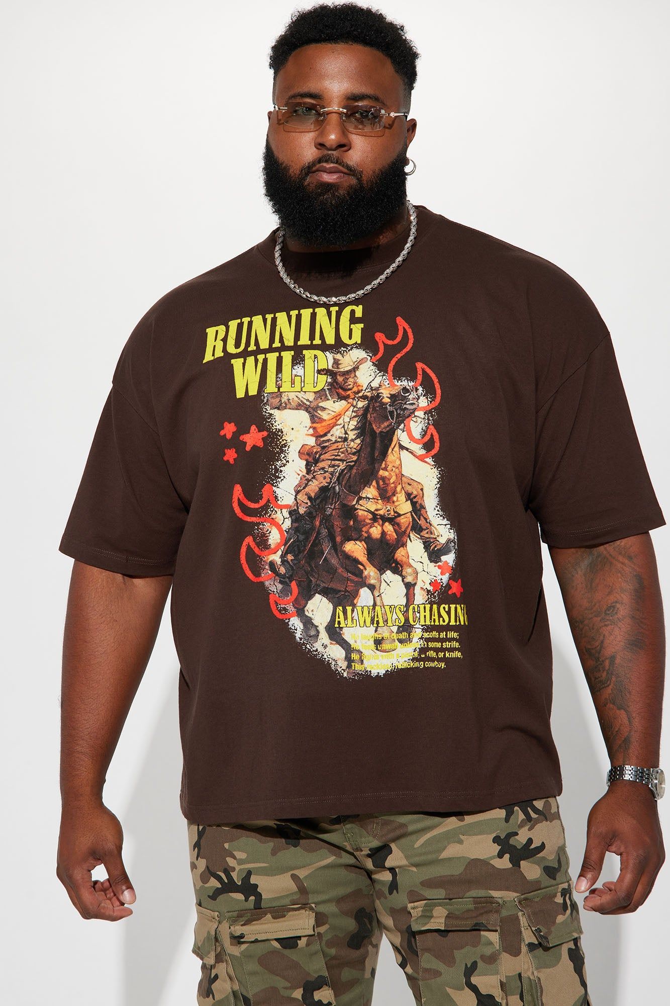 Running Wild Always Chasing Short Sleeve Tee - Brown sold by Fashion Nova product image thumbnail 3