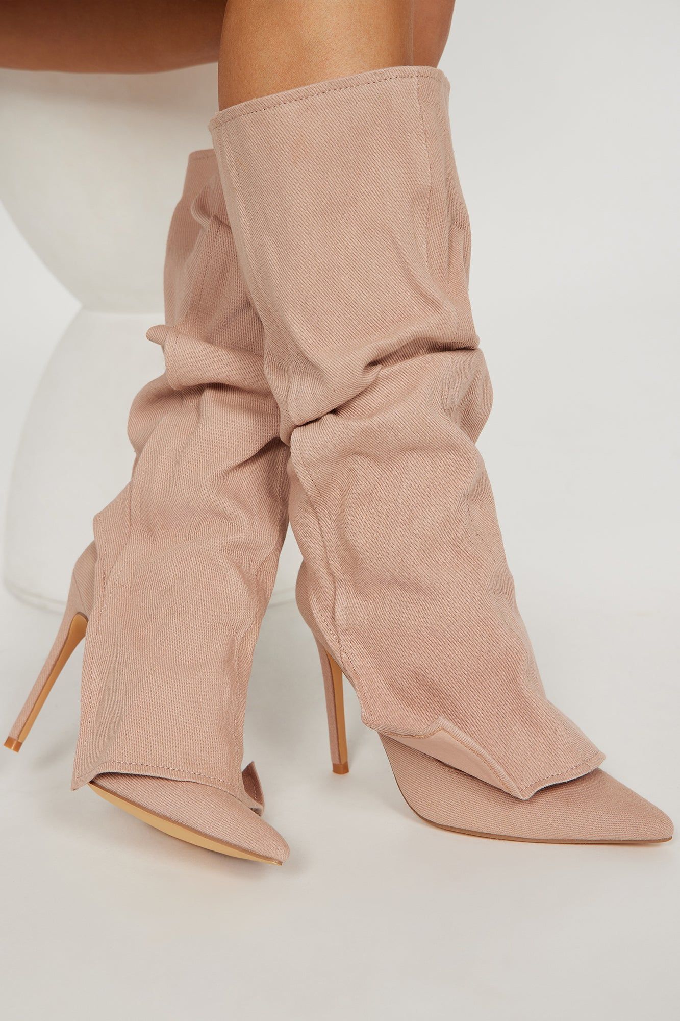Bringing The Style Knee High Boots - Nude sold by Fashion Nova