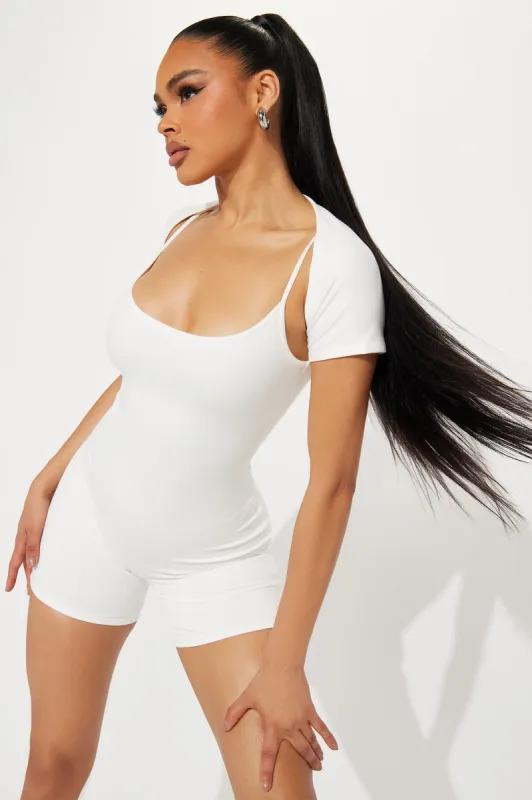 The In Between Romper Set - White sold by Fashion Nova