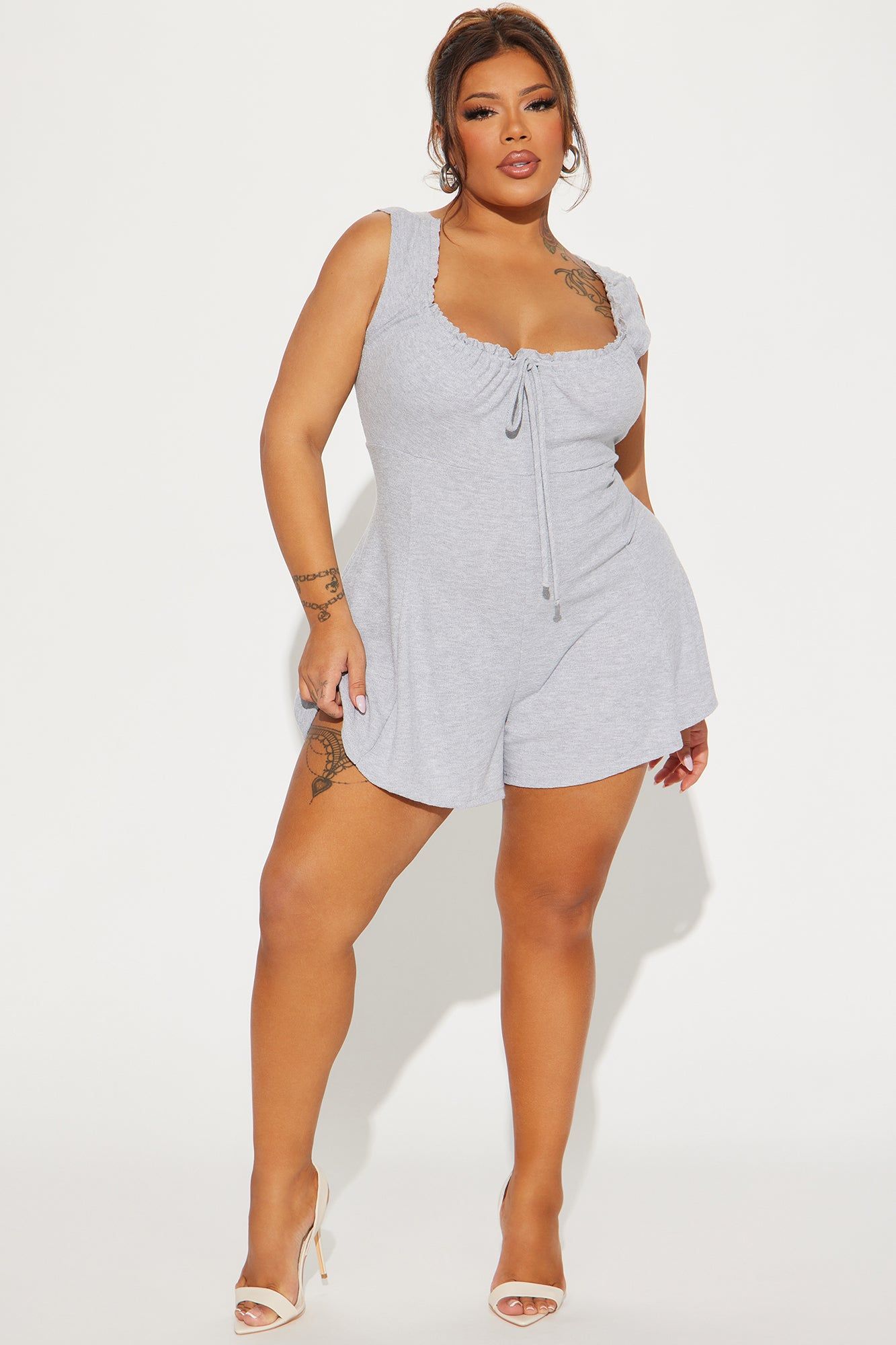 Your Cutie Pie Romper - Heather Grey sold by Fashion Nova product image thumbnail 4