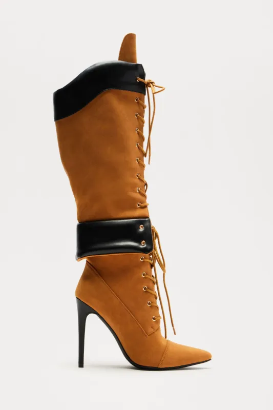 West Lace Up Boots - Tan sold by Fashion Nova