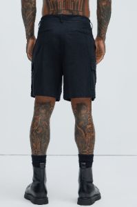Bahamas Linen Cargo Shorts - Black sold by Fashion Nova