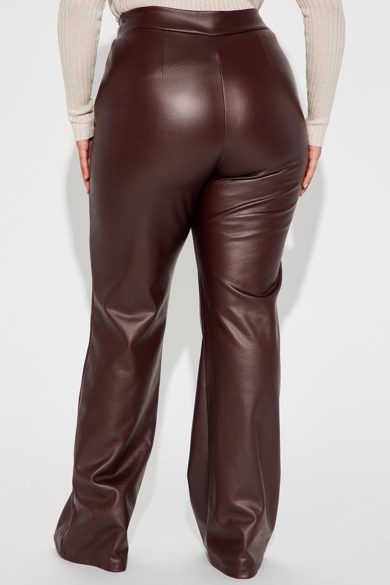 Call It Even Faux Leather Dress Pants - Chocolate sold by Fashion Nova product image thumbnail 6