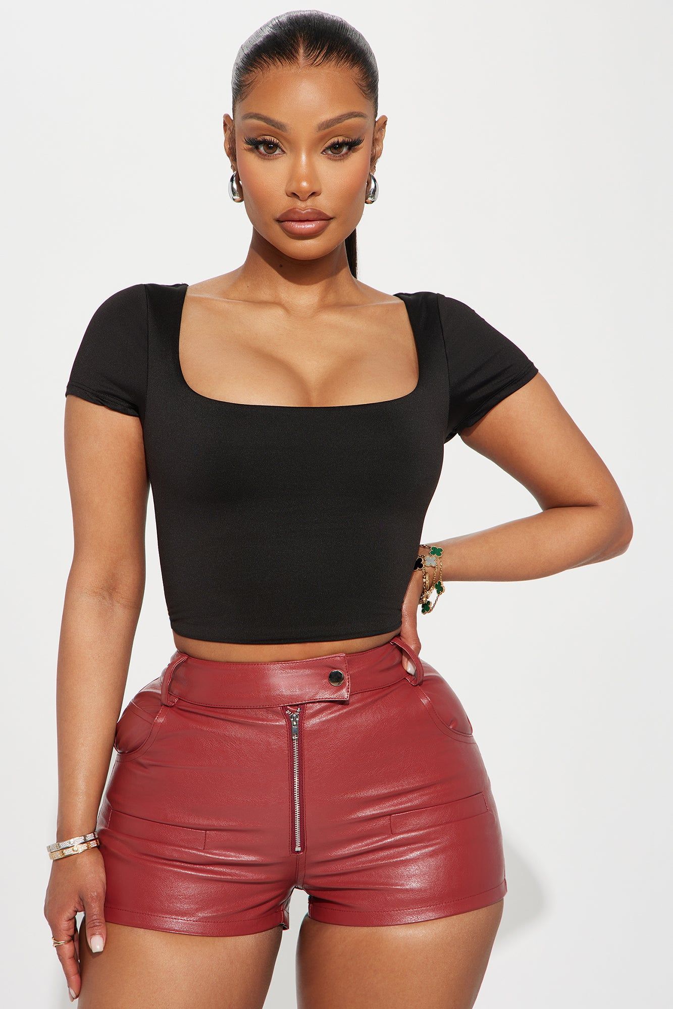 Aubrey Square Neck Top - Black sold by Fashion Nova
