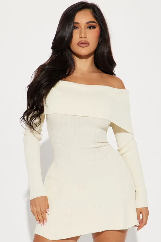 Amara Sweater Mini Dress - Ivory sold by Fashion Nova