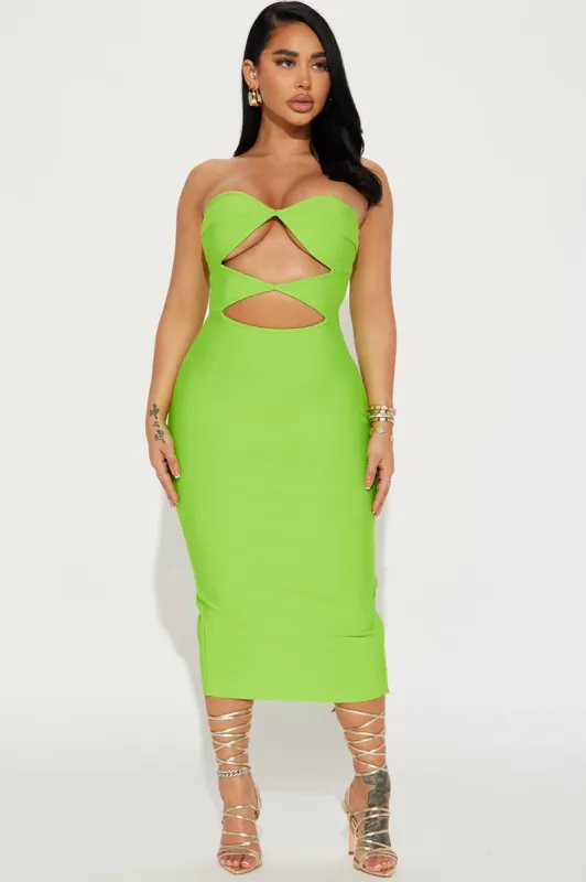 Liv Bandage Midi Dress - Lime sold by Fashion Nova