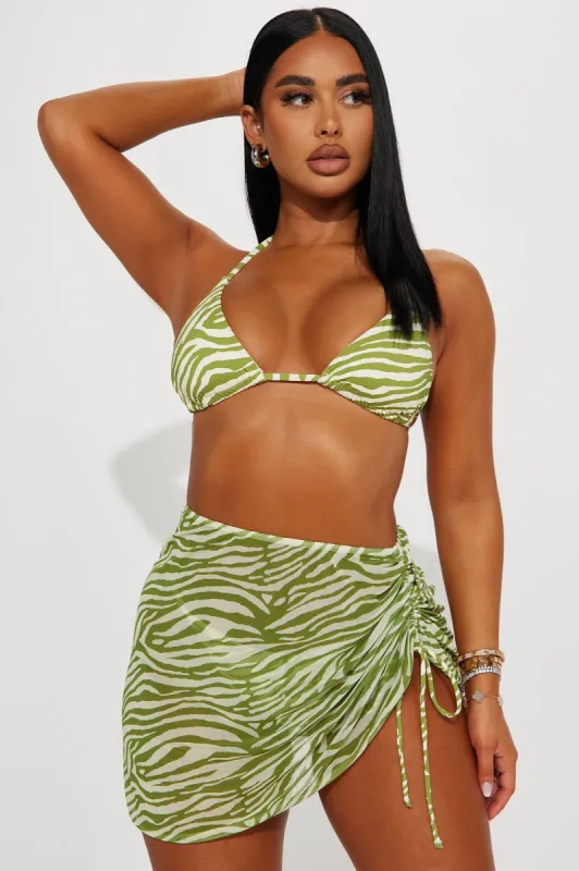 My Beach My Rules 3 Piece Sunsuit - Green/combo sold by Fashion Nova