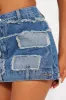 Torn Over You Patchwork Denim Mini Skirt - Dark Wash sold by Fashion Nova