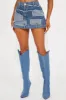 Torn Over You Patchwork Denim Mini Skirt - Dark Wash sold by Fashion Nova