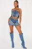 Torn Over You Patchwork Denim Mini Skirt - Dark Wash sold by Fashion Nova