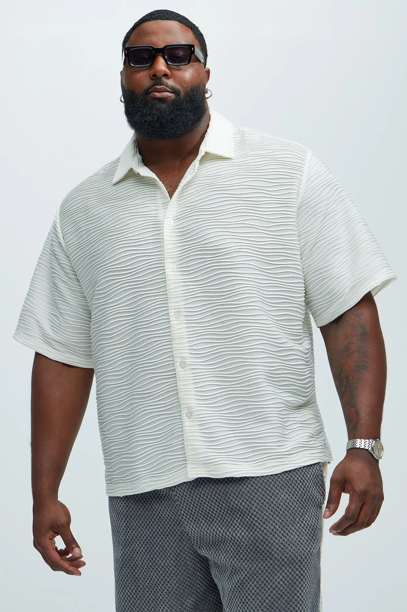 Sounds Good Textured Shirt - Cream sold by Fashion Nova product image thumbnail 5