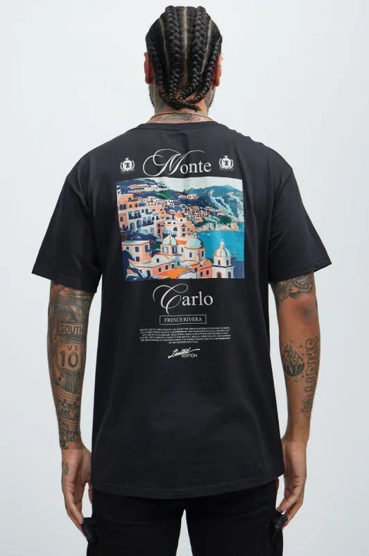 Monte Carlo French Rivera Short Sleeve Tee - Black sold by Fashion Nova