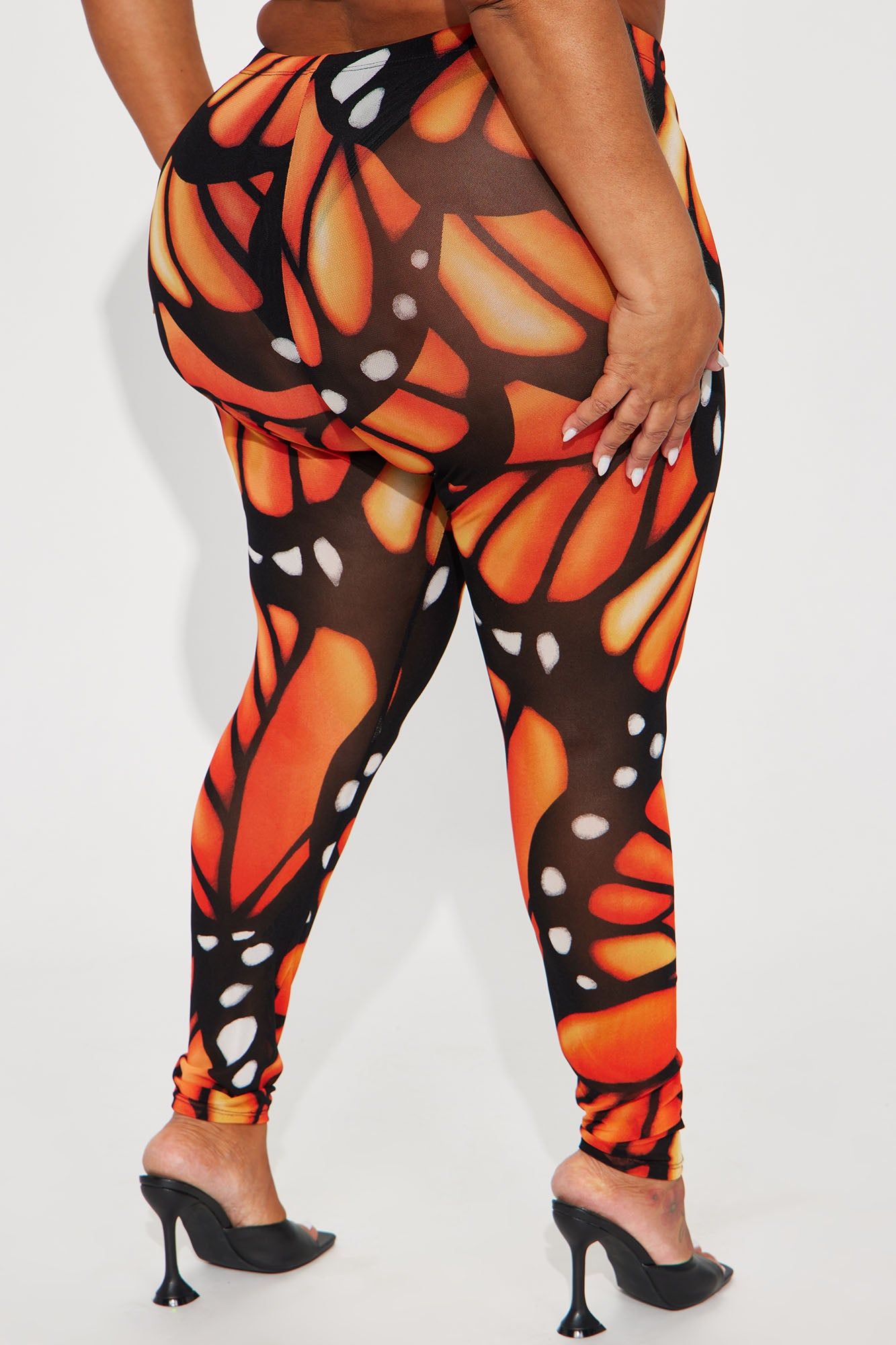 Fly High Printed Mesh Legging - Orange/combo sold by Fashion Nova product image thumbnail 6