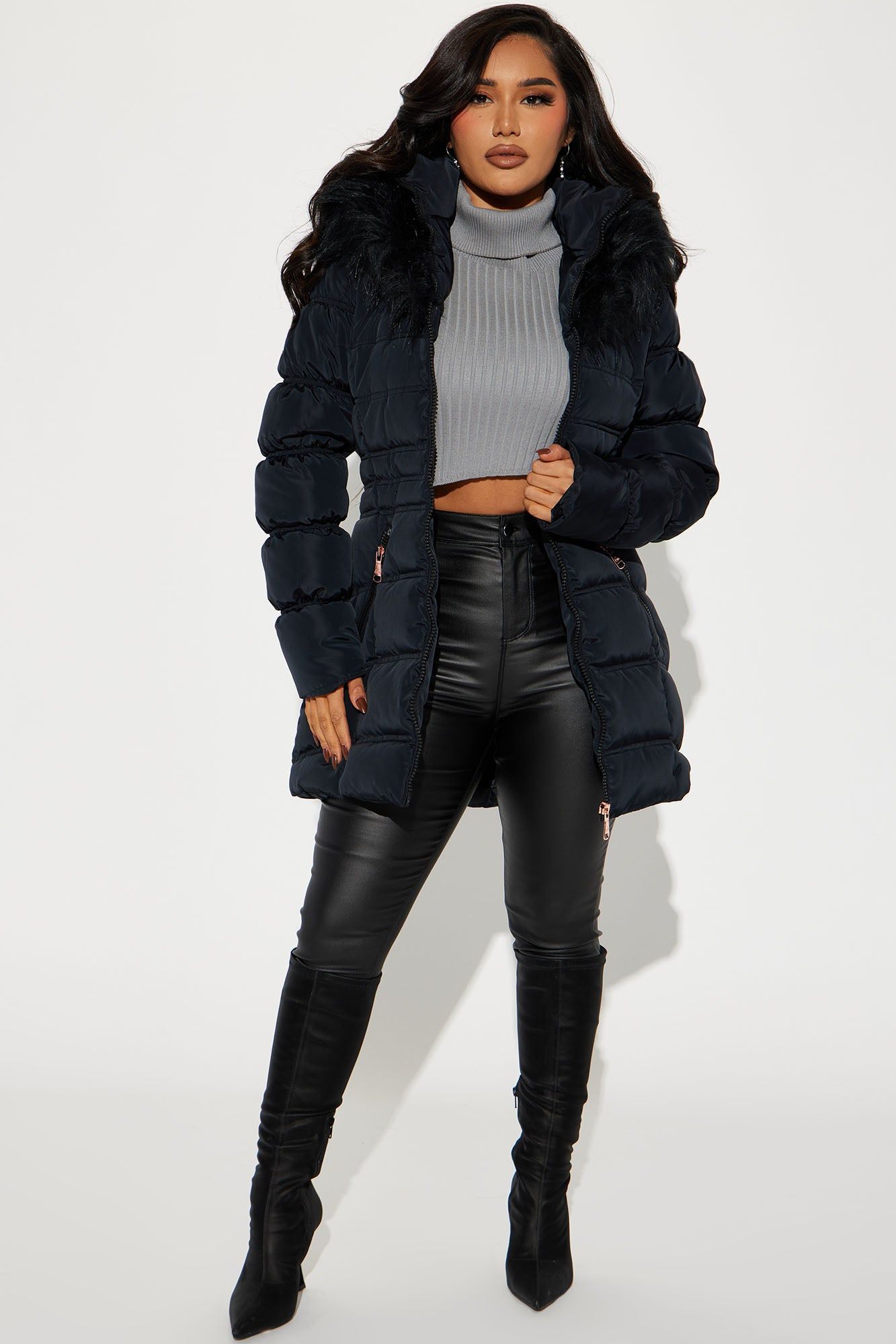 Ice Skating Date Puffer Jacket - Black sold by Fashion Nova product image thumbnail 2