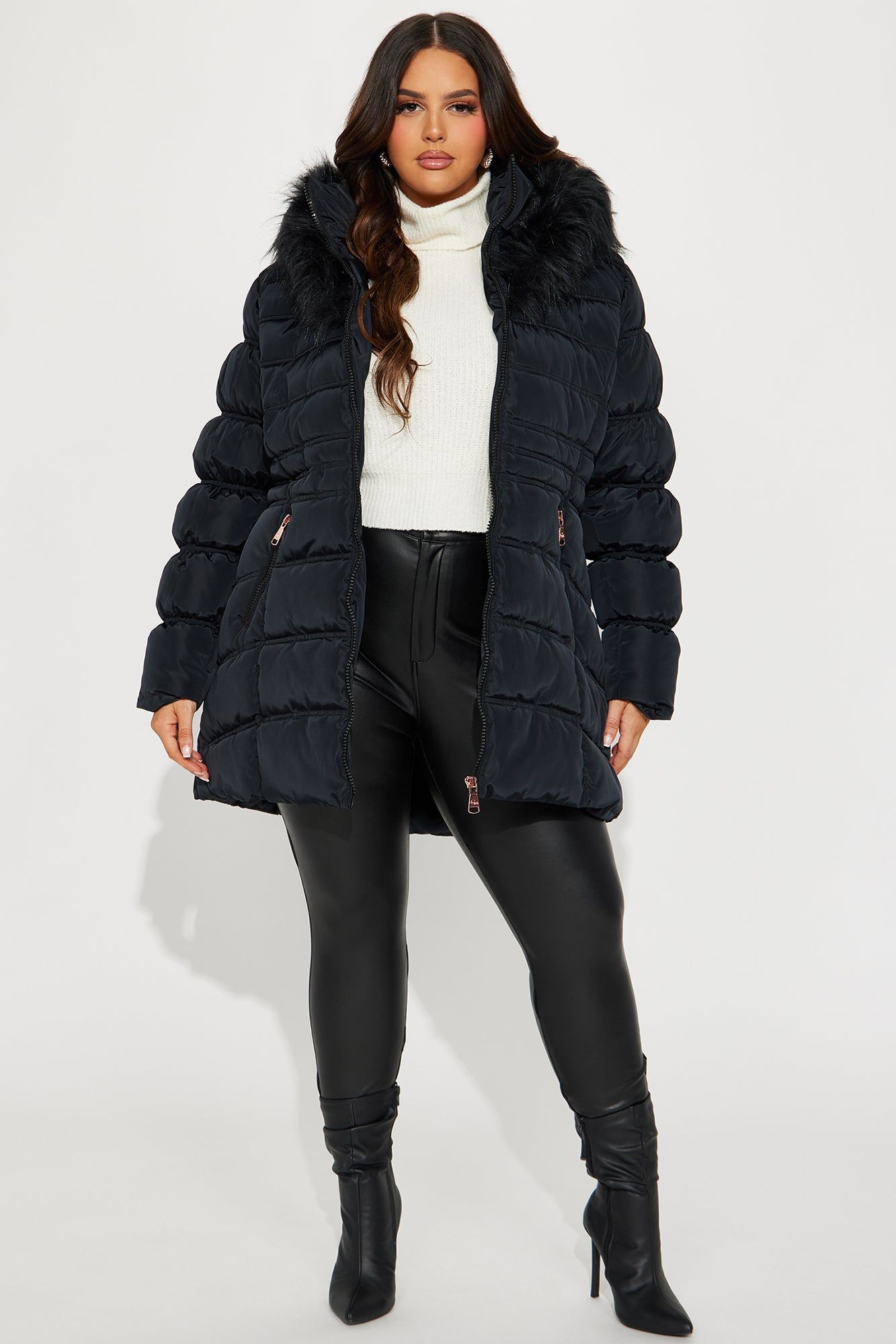 Ice Skating Date Puffer Jacket - Black sold by Fashion Nova product image thumbnail 4