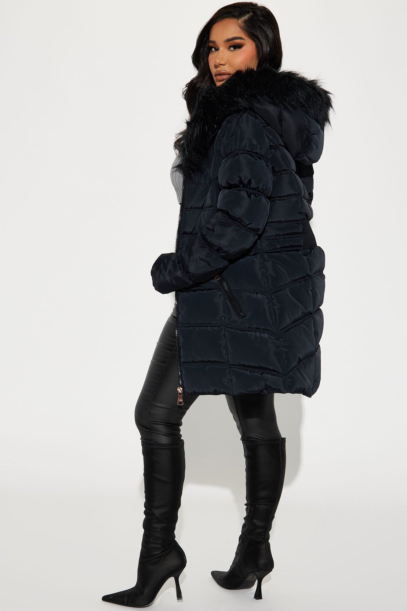 Ice Skating Date Puffer Jacket - Black sold by Fashion Nova product image thumbnail 3