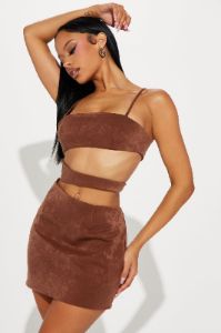 Rosie Cut Out Micro Mini Dress - Brown sold by Fashion Nova