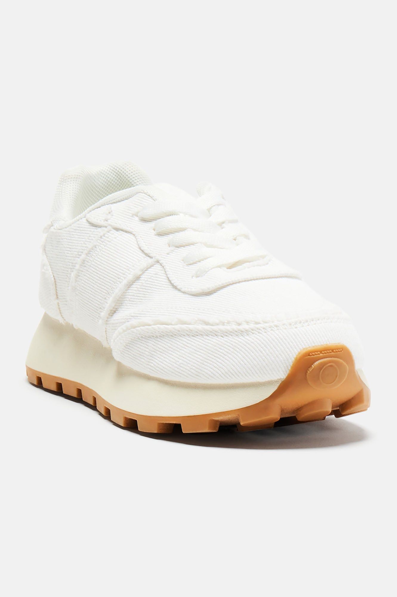 Kalia Denim Sneakers - White sold by Fashion Nova