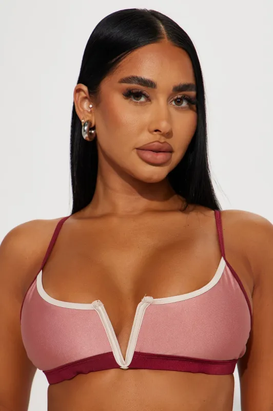 Luxe Escape Bralette Bikini Top - Rose sold by Fashion Nova