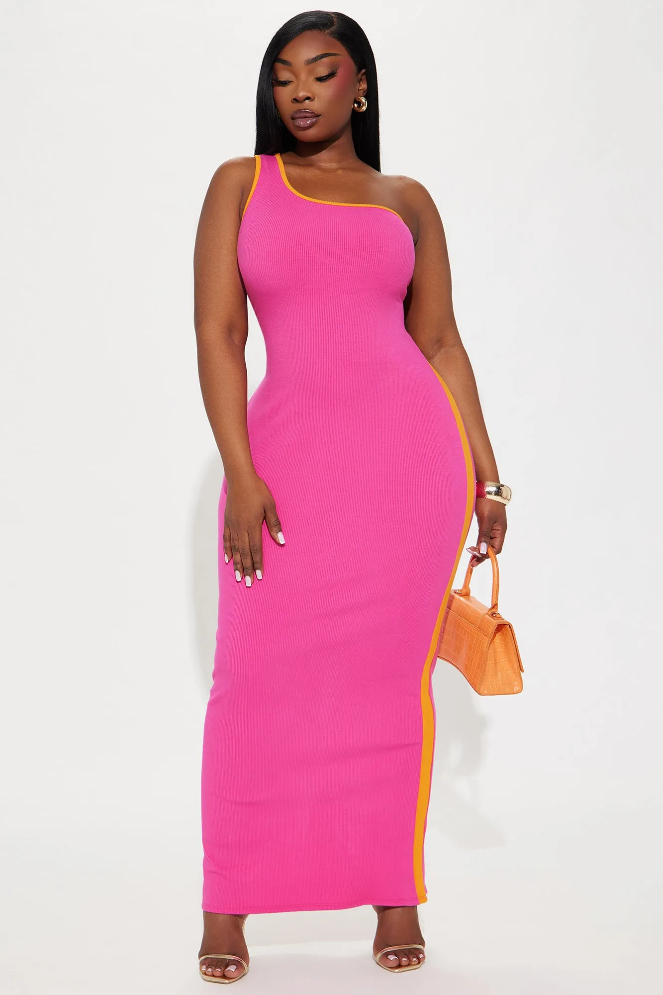 Maya Snatched Maxi Dress - Fuchsia/combo sold by Fashion Nova product image thumbnail 4