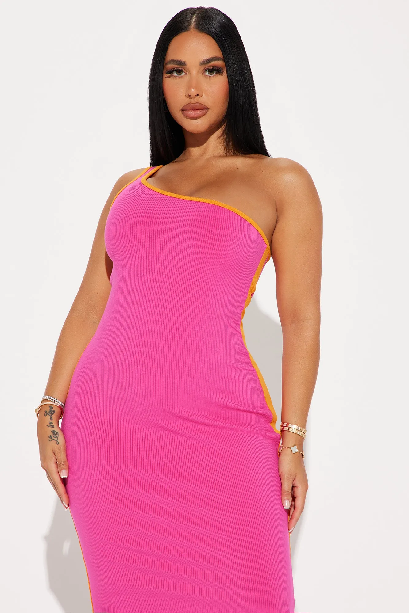 Maya Snatched Maxi Dress - Fuchsia/combo sold by Fashion Nova product image thumbnail 2