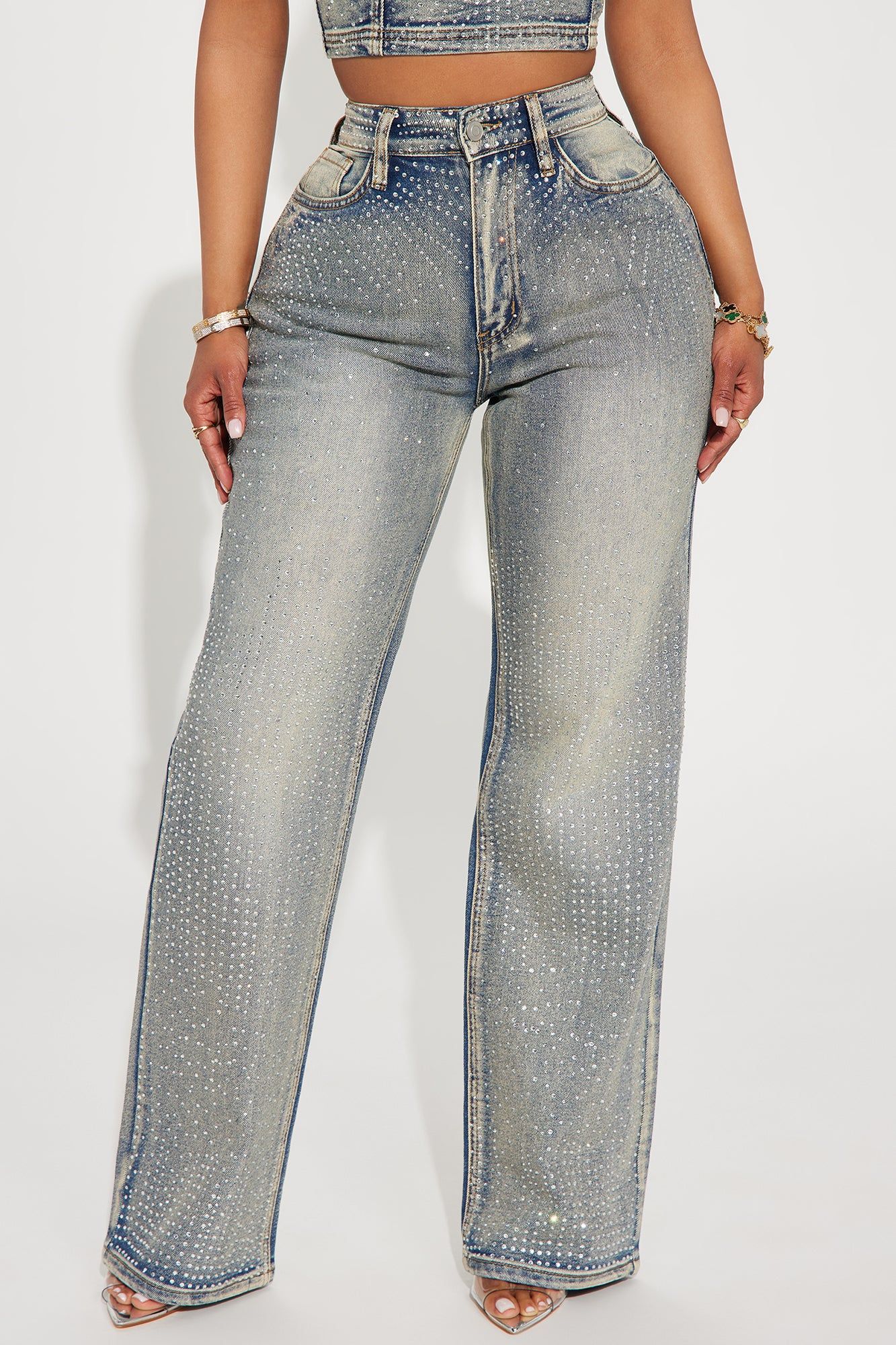 Chasing A Dream Embellished Stretch Straight Leg Jeans - Vintage Wash sold by Fashion Nova product image thumbnail 2