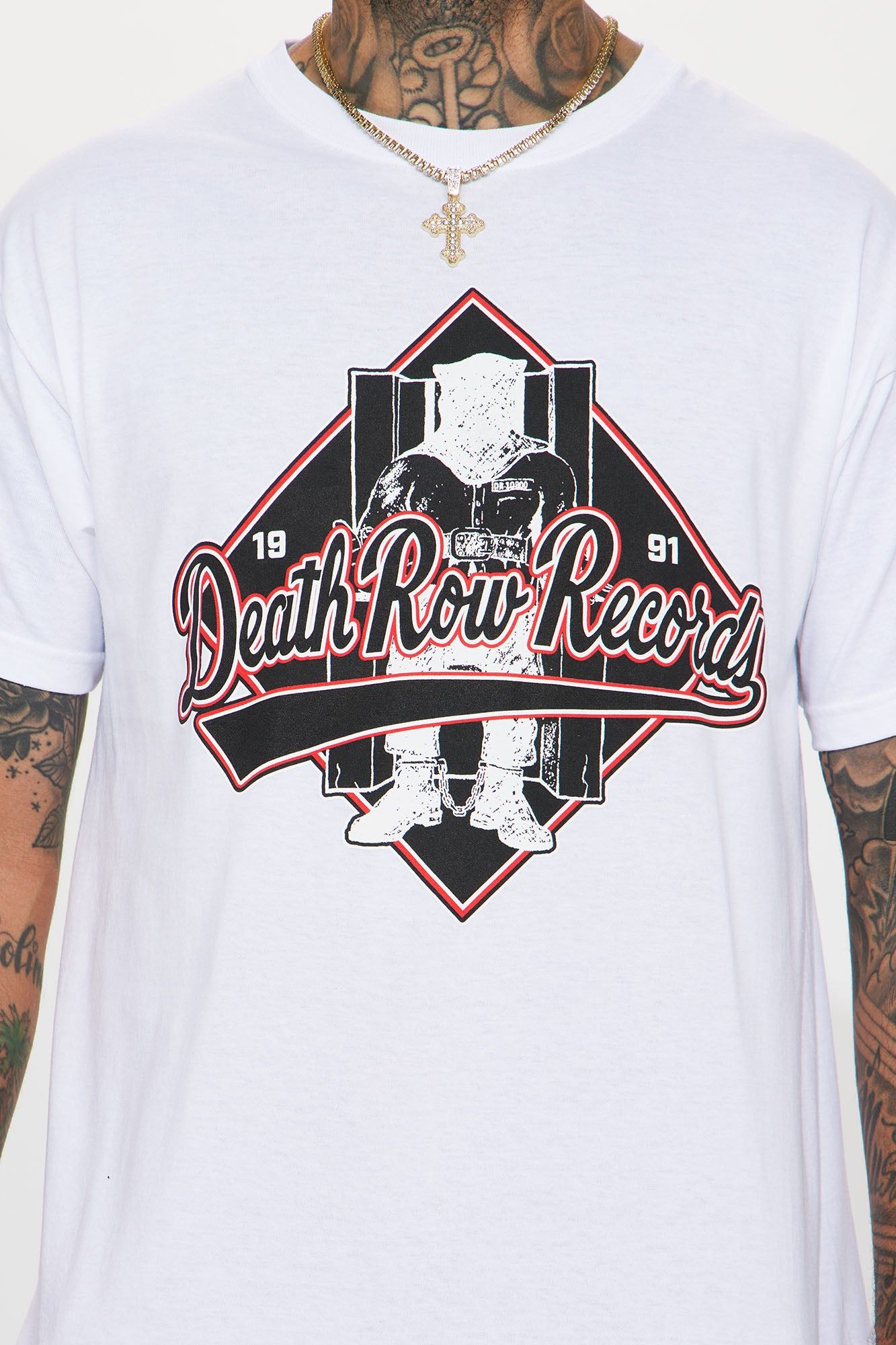 Death Row Records Cursive Short Sleeve Tee - White sold by Fashion Nova product image thumbnail 4