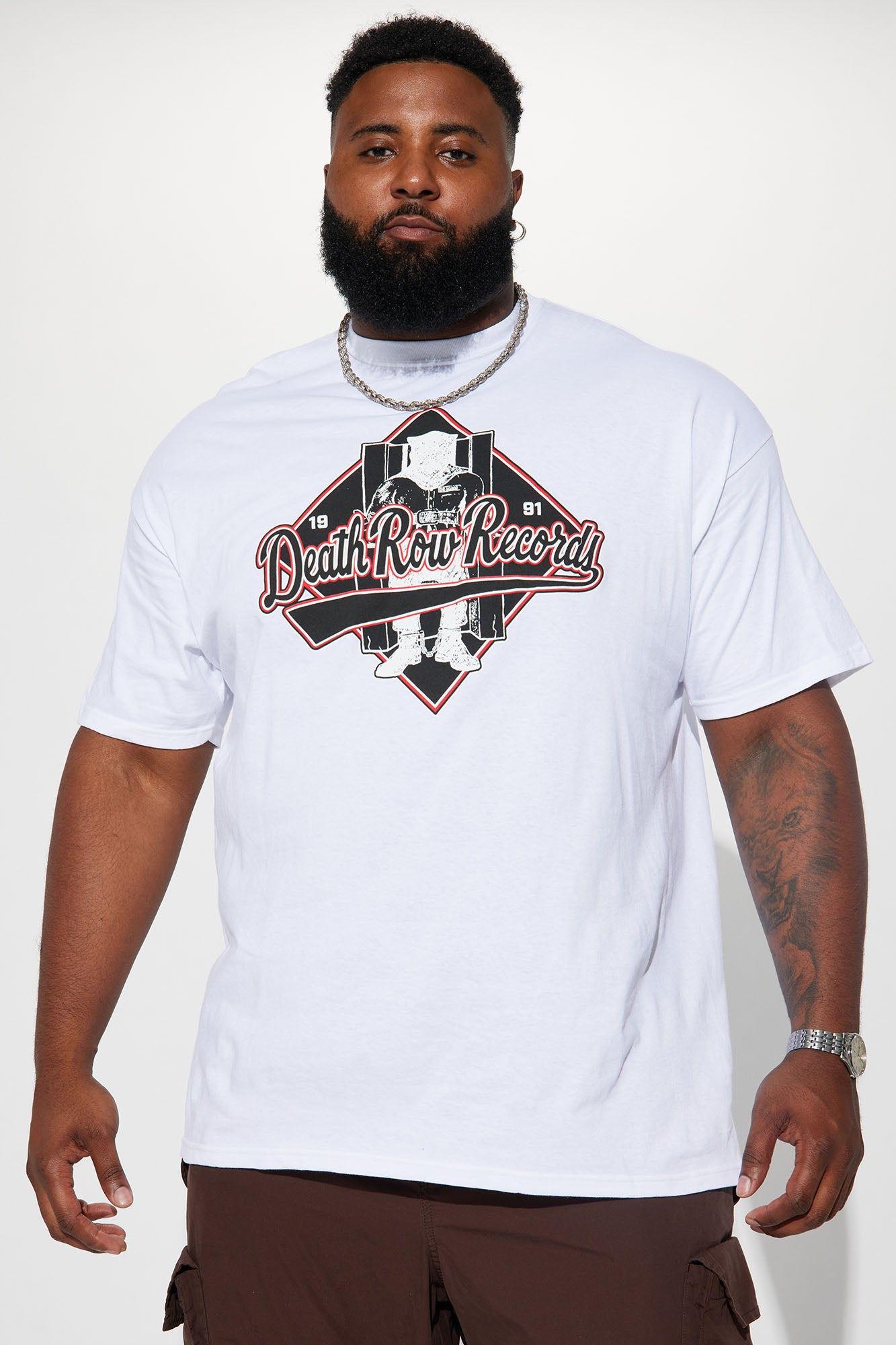 Death Row Records Cursive Short Sleeve Tee - White sold by Fashion Nova product image thumbnail 2