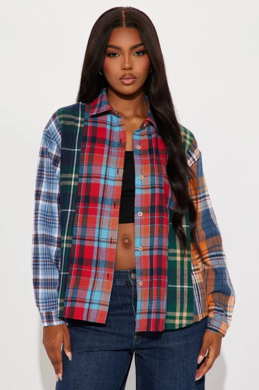 Trend Setter Plaid Shirt - Multi Color sold by Fashion Nova
