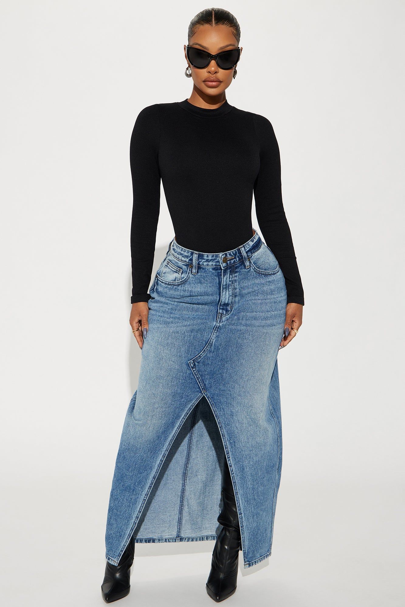 Marena Long Sleeve Bodysuit - Black sold by Fashion Nova product image thumbnail 2